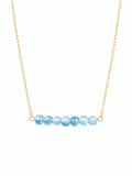N46B Gold Filled Aquamarine Bar Necklace