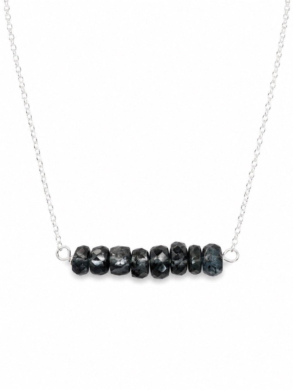 N0040 Kyanite Bar Necklace (S925)