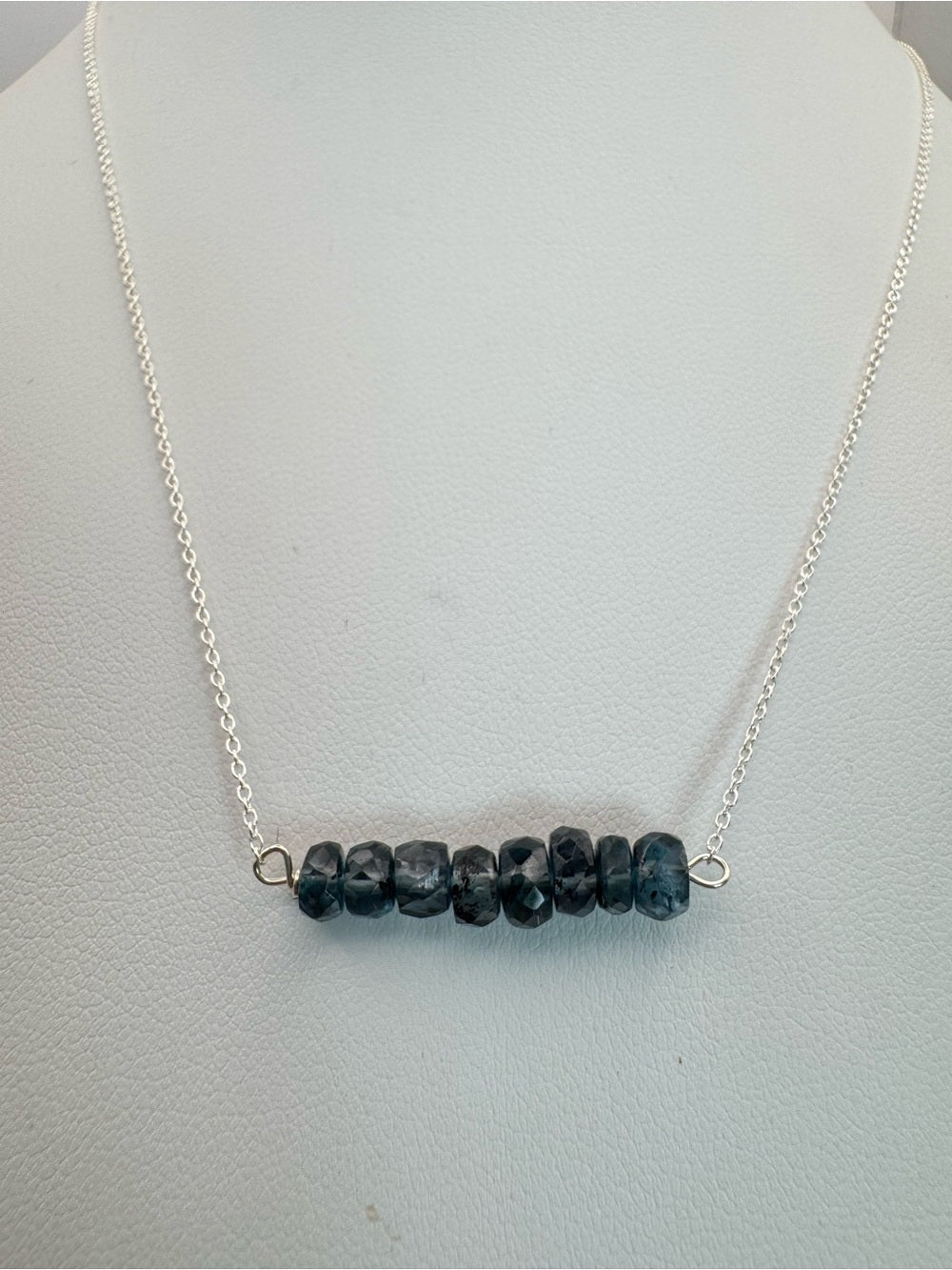 N0040 Kyanite Bar Necklace (S925)