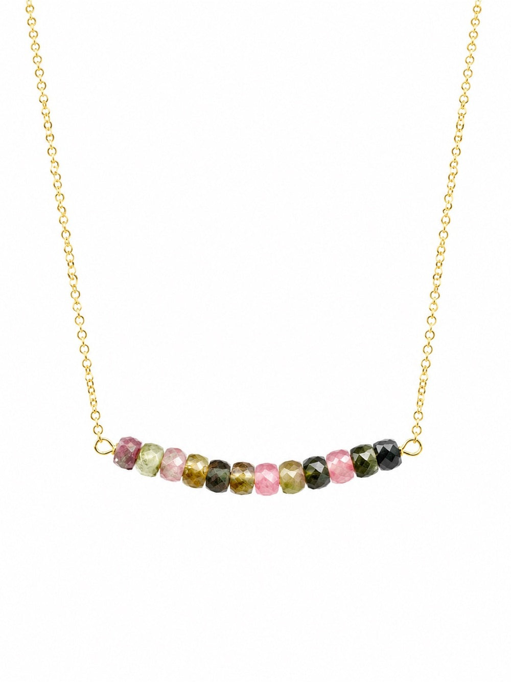 N57 Gold Filled Tourmaline Bar Necklace