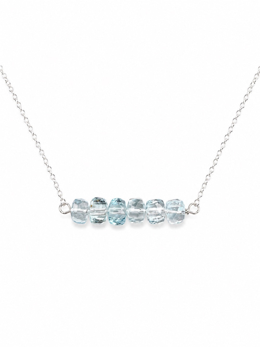N10 Sky Blue Topaz Bar Necklace (S925)