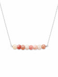 N54 Pink Opal Bar Necklace (S925)