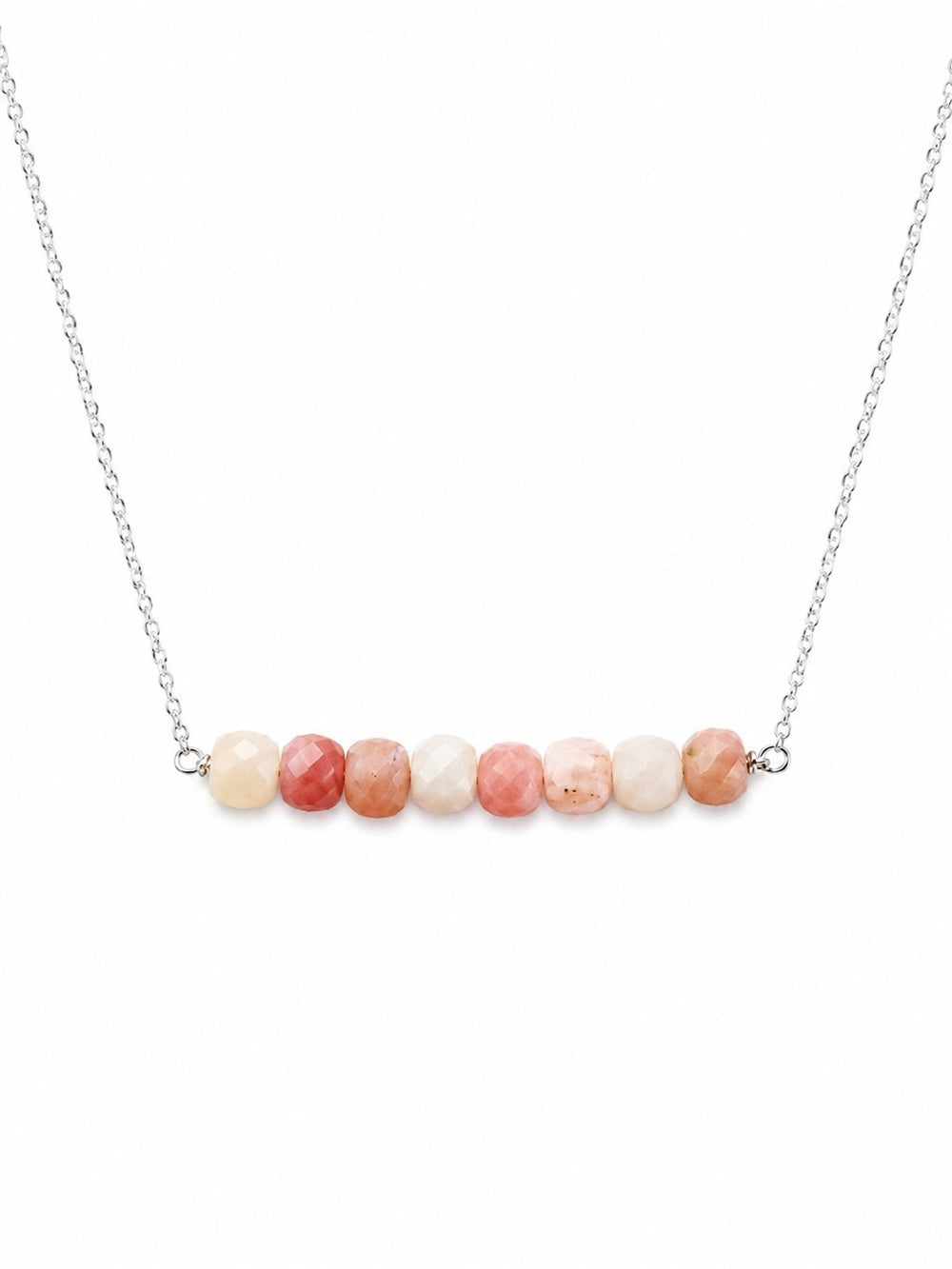 N54 Pink Opal Bar Necklace (S925)