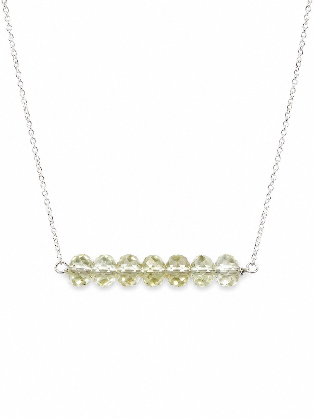 N47 Lemon Quartz Bar Necklace (S925)