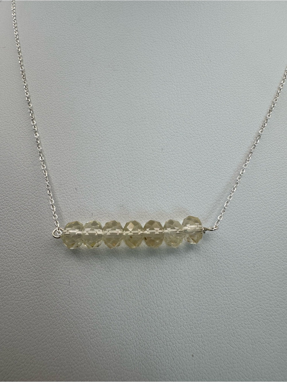 N47 Lemon Quartz Bar Necklace (S925)