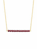 N61 Gold Filled Purple Garnet Bar Necklace