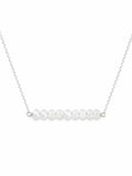 N51 Moonstone Round Bar Necklace (S925)