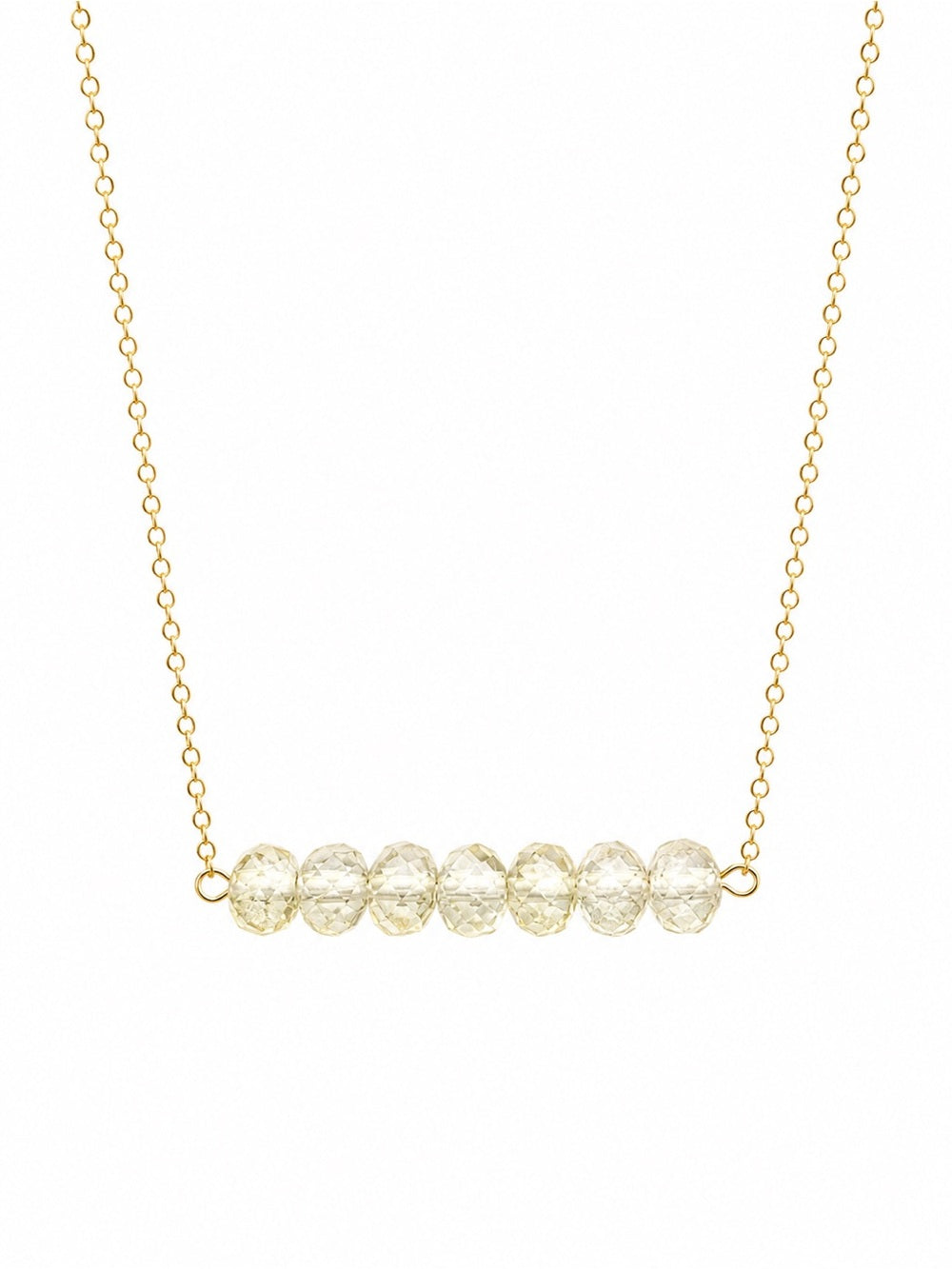 N48 Gold Filled Lemon Quartz Bar Necklace
