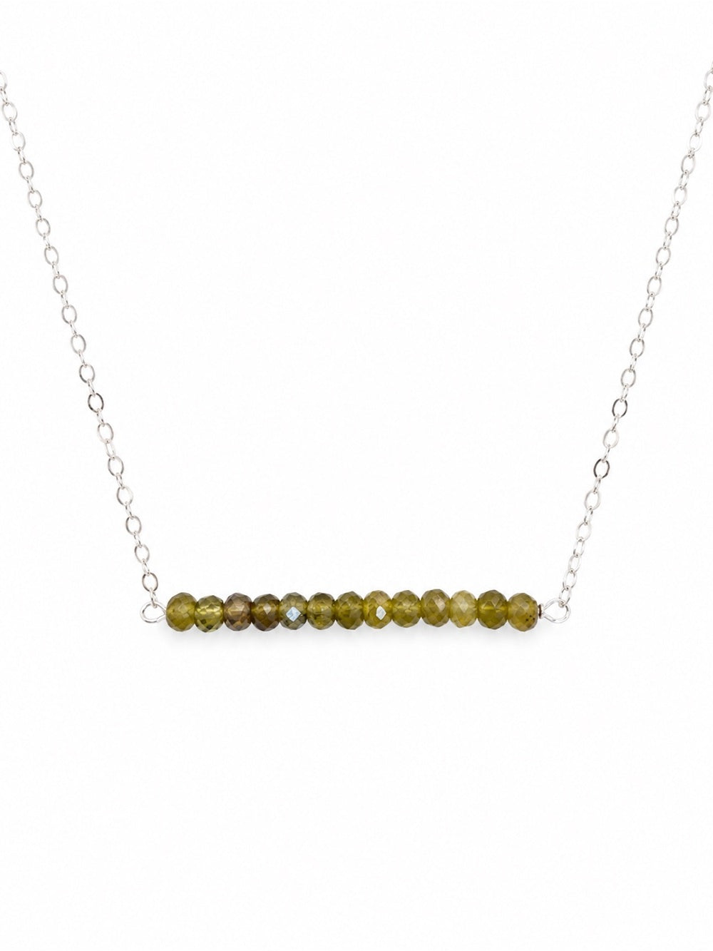 N59 Vesuvianite Bar Necklace (S925)