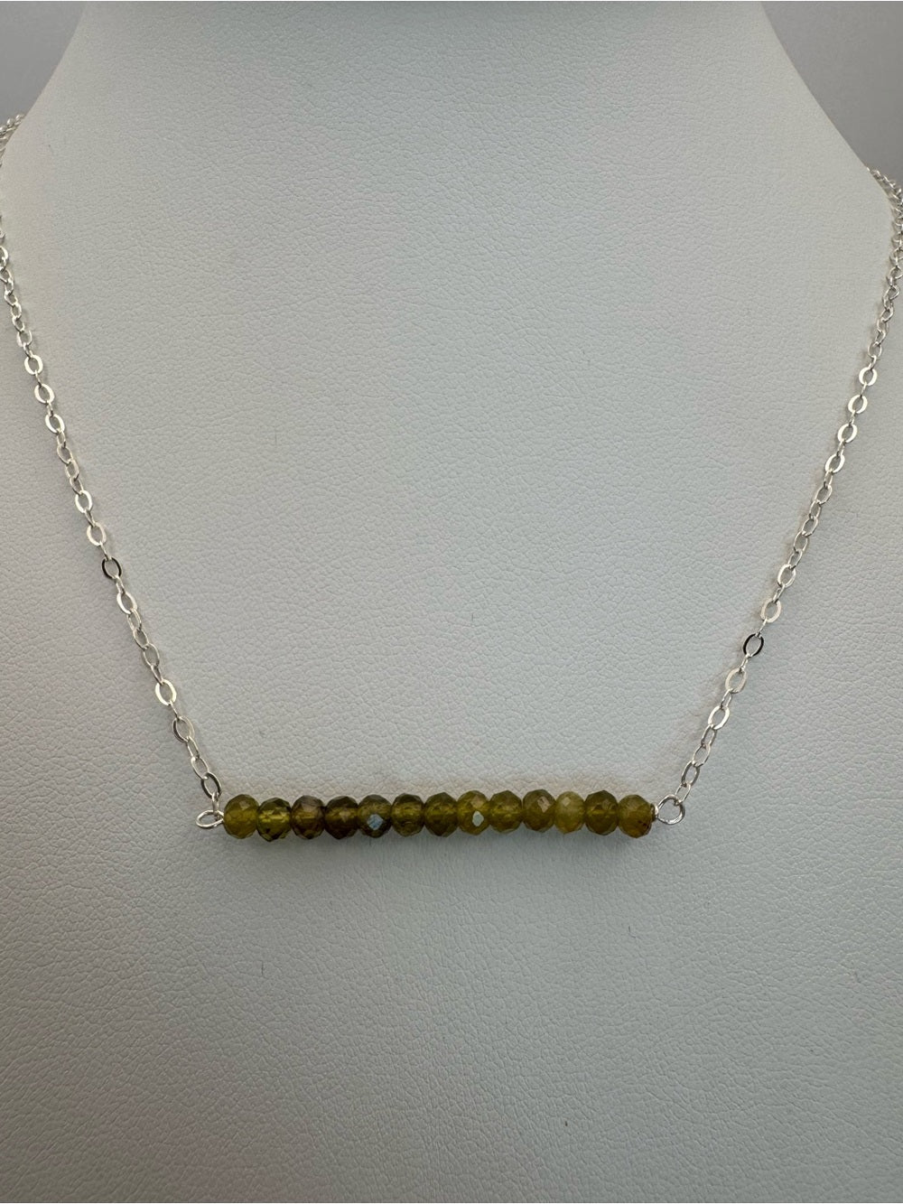 N59 Vesuvianite Bar Necklace (S925)