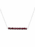 N60 Purple Garnet Bar Necklace (S925)
