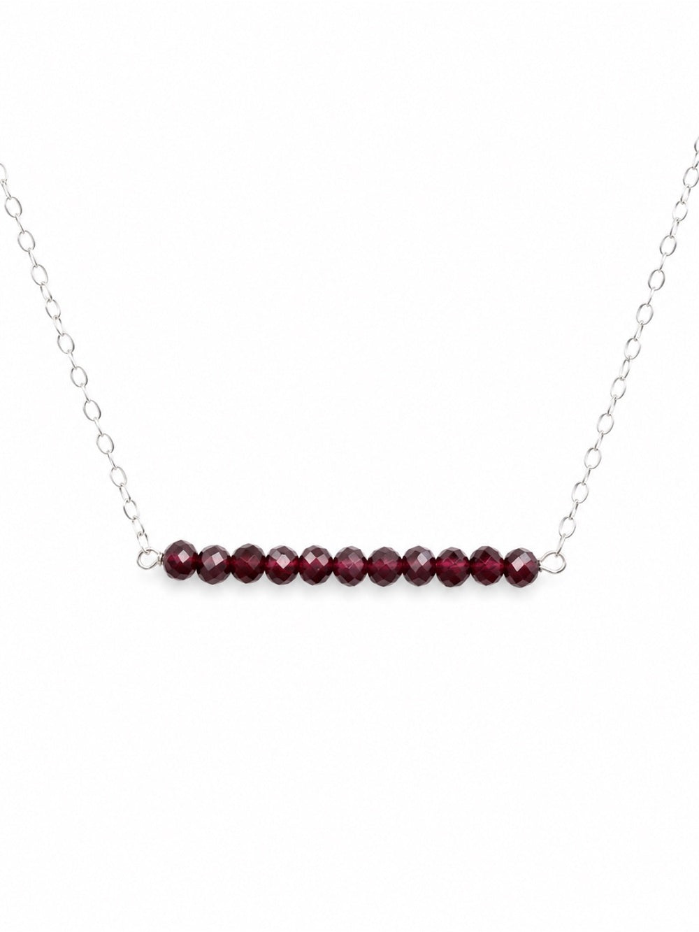 N60 Purple Garnet Bar Necklace (S925)