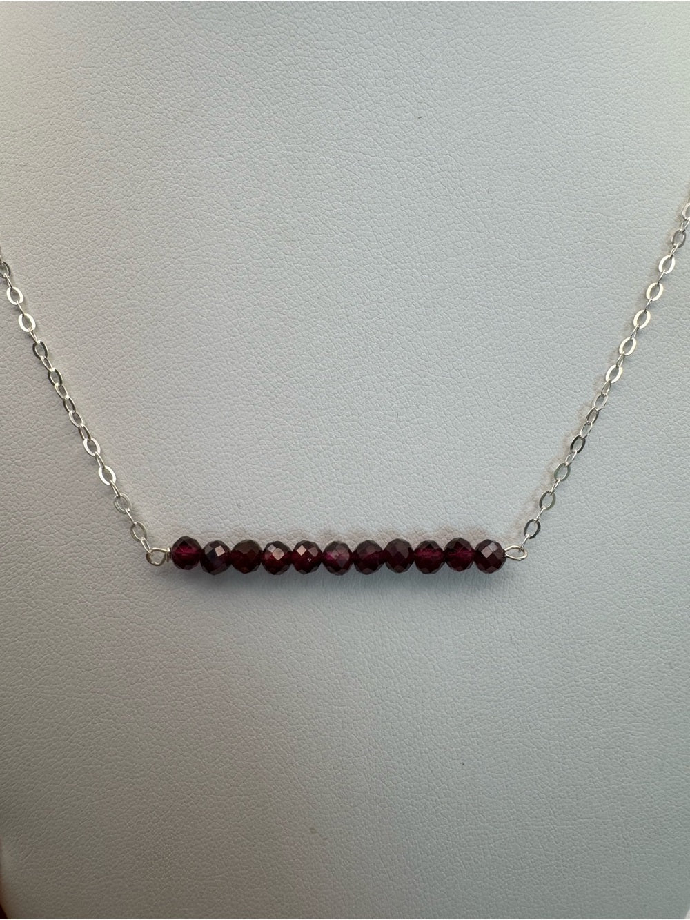 N60 Purple Garnet Bar Necklace (S925)