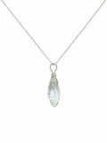 N62 Green Amethyst Marquise Shaped Necklace (S925)