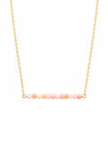 N55 Gold Filled Pink Opal Bar Necklace