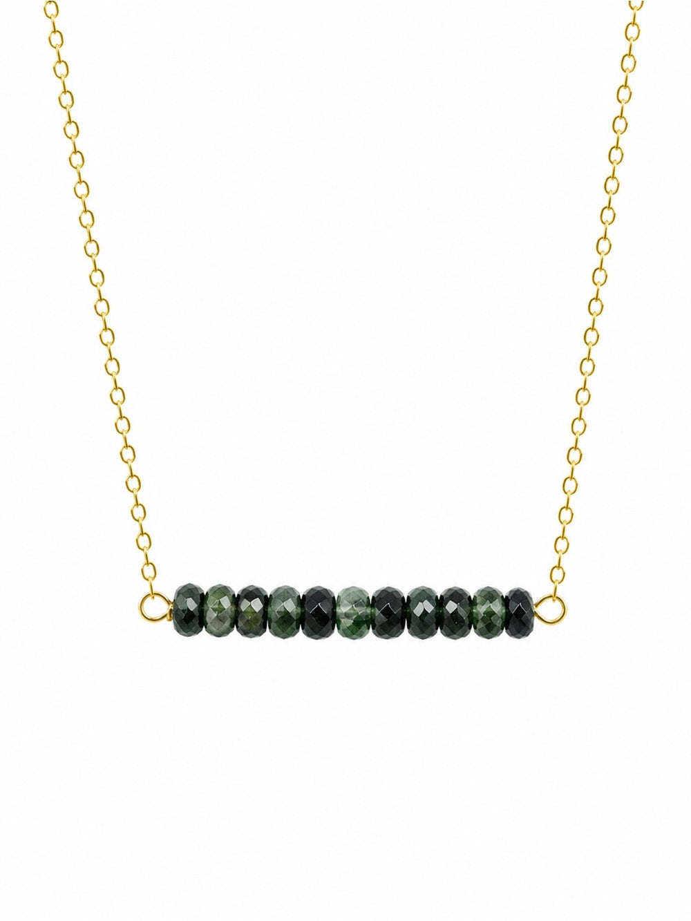 N0041 Gold Filled Kyanite Bar Necklace