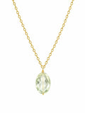N19 Gold Filled Green Amethyst Bar Necklace