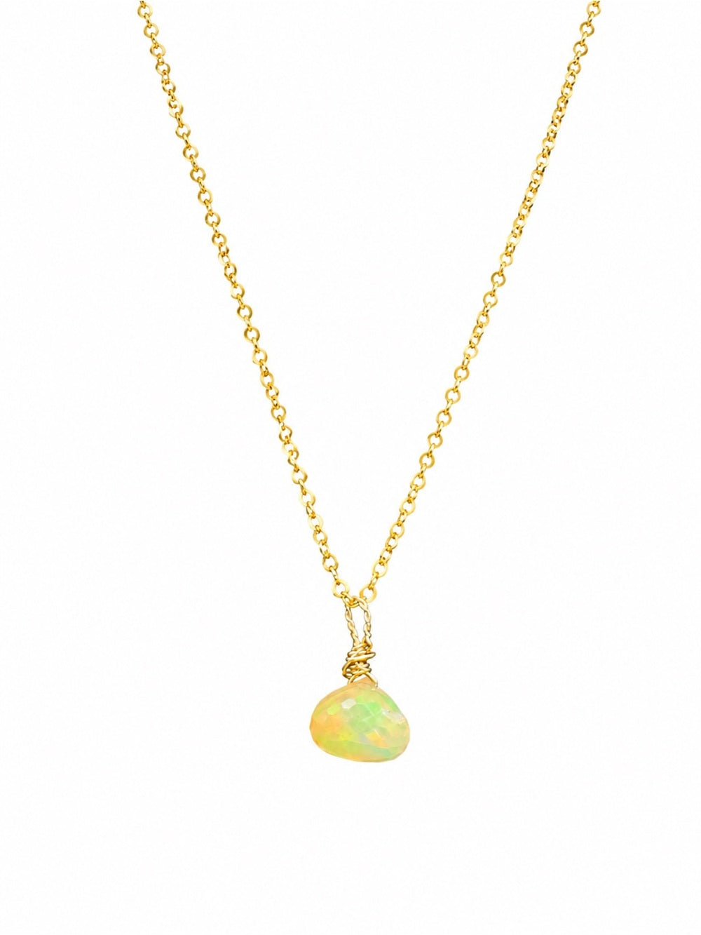N59 Gold Filled Ethiopian Opal Bar Necklace