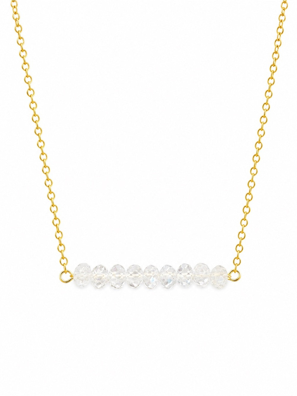 N50 Gold Filled White Topaz Bar Necklace