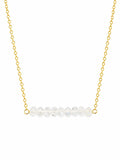 N50 Gold Filled White Topaz Bar Necklace