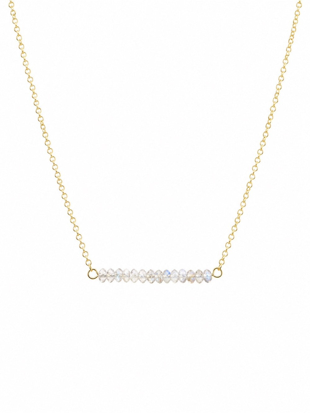 N00900 Gold Filled Labradorite Bar Necklace