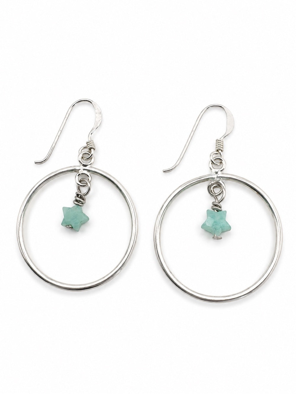 Amazonite Star Hoop Earrings