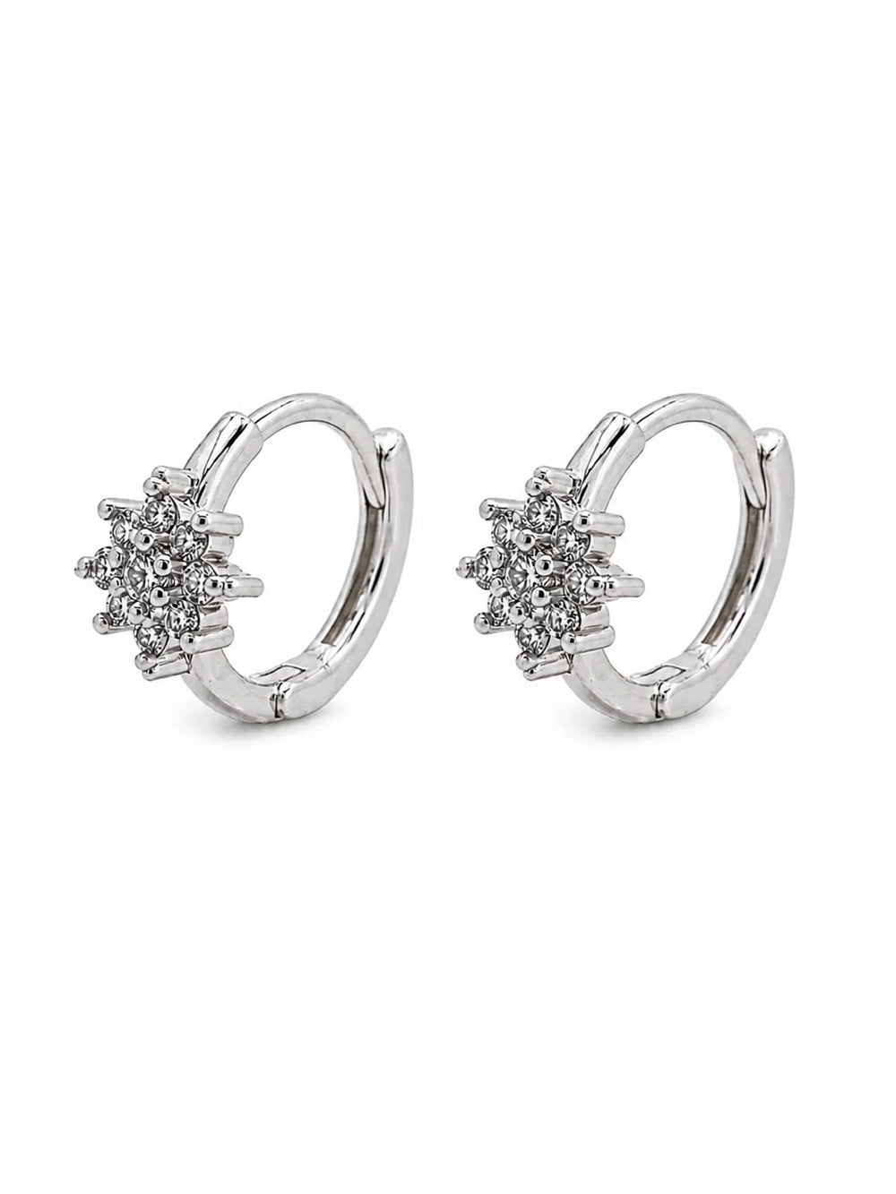 Silver Flower Huggie (Style #23)