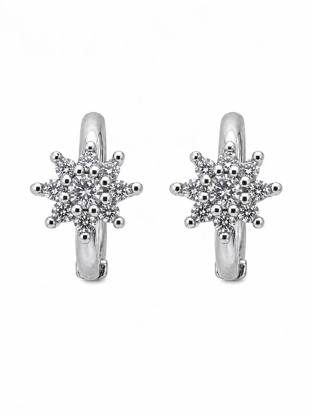 Silver Flower Huggie (Style #23)