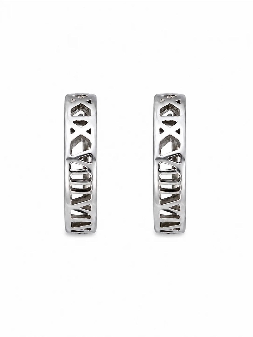 Silver Roman Numeral Huggies (Style #24)