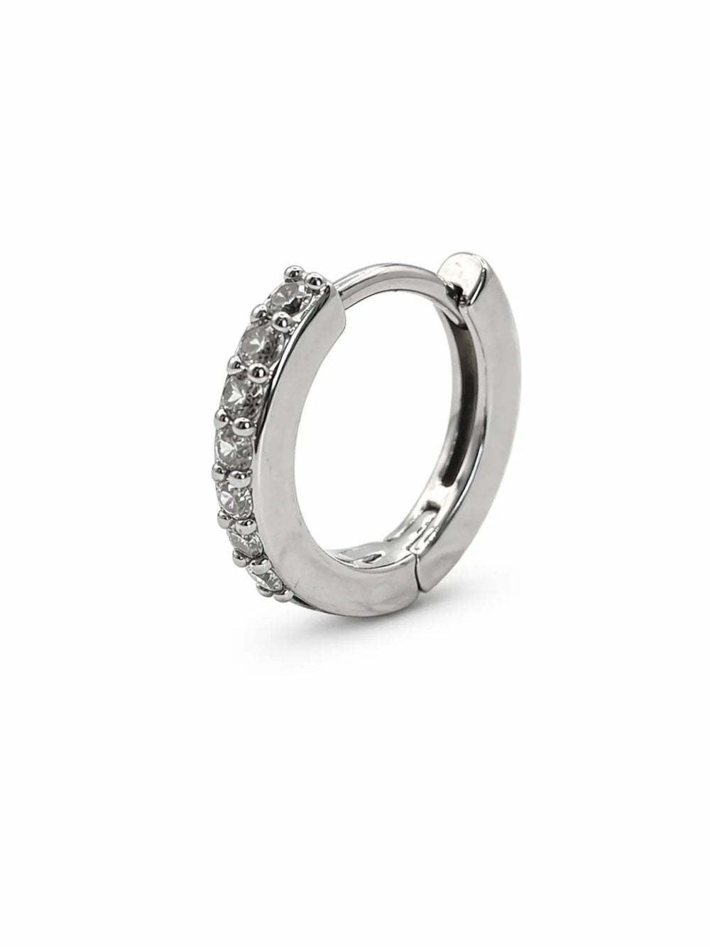Medium Silver Huggie (Style #8)