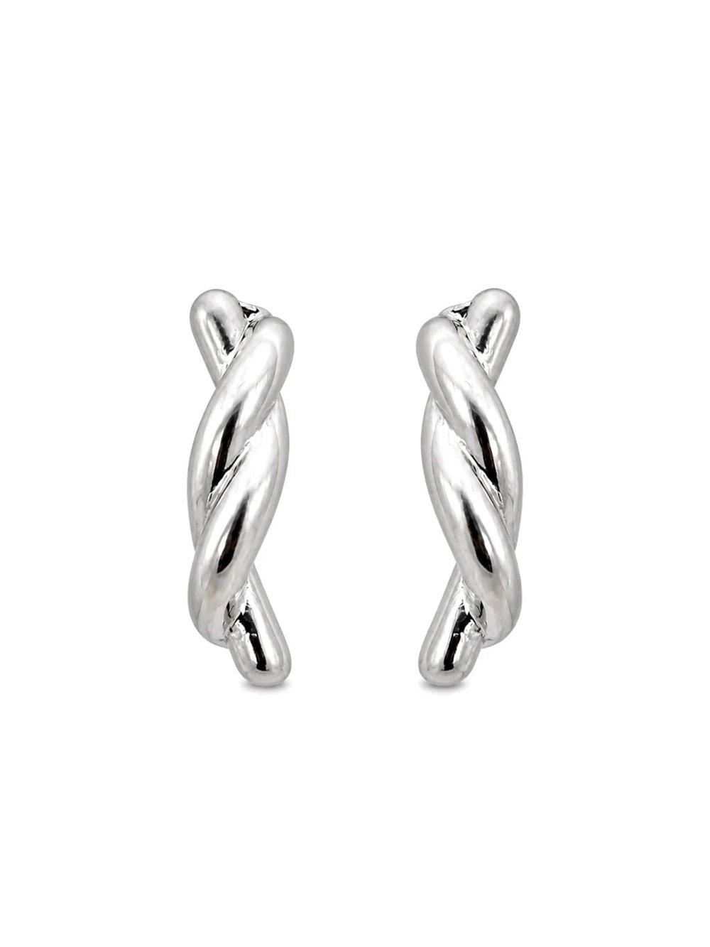 Silver Twist Huggie (Style #28)