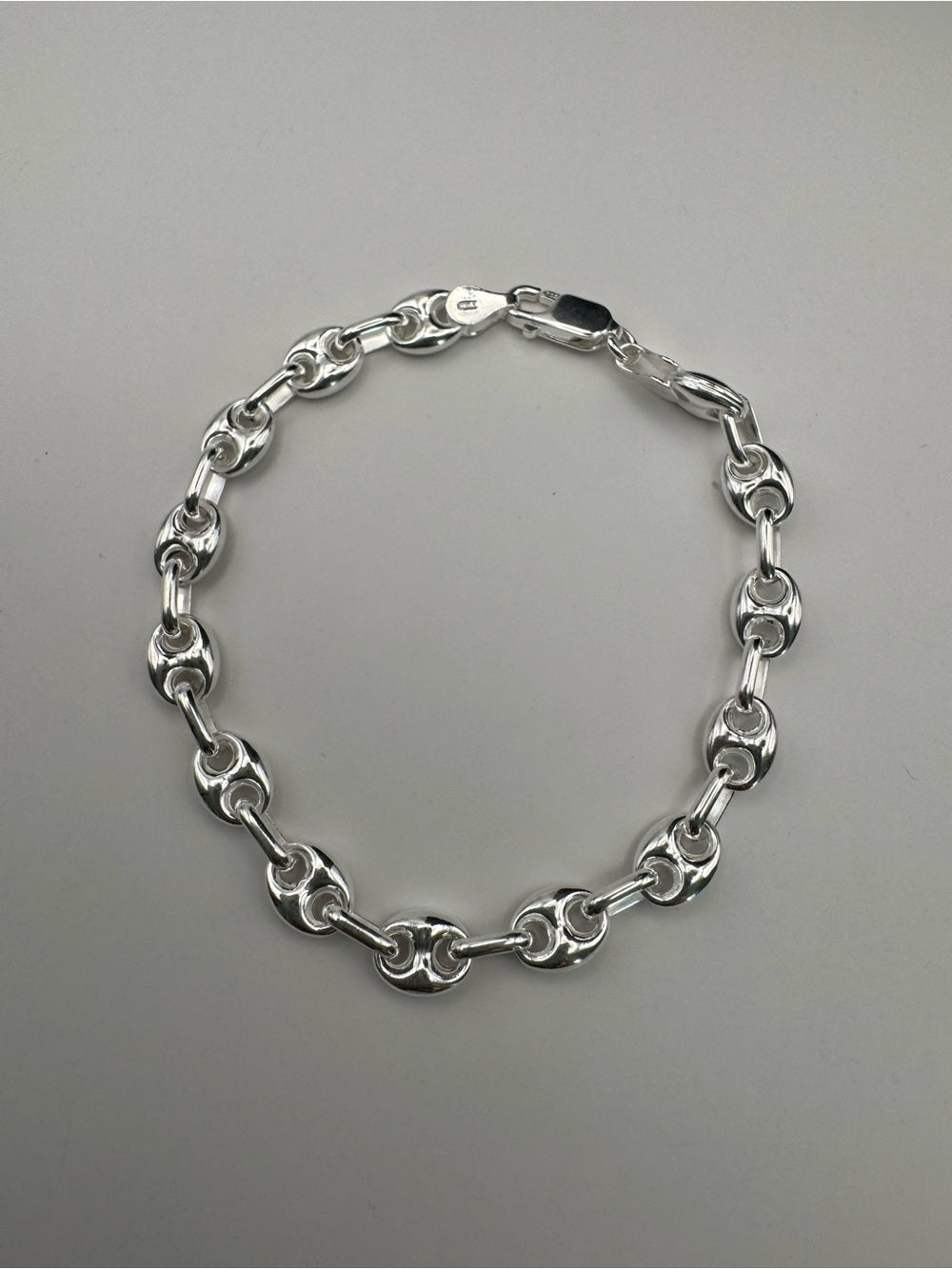 Silver Puff Marine Chain Bracelet (S925)