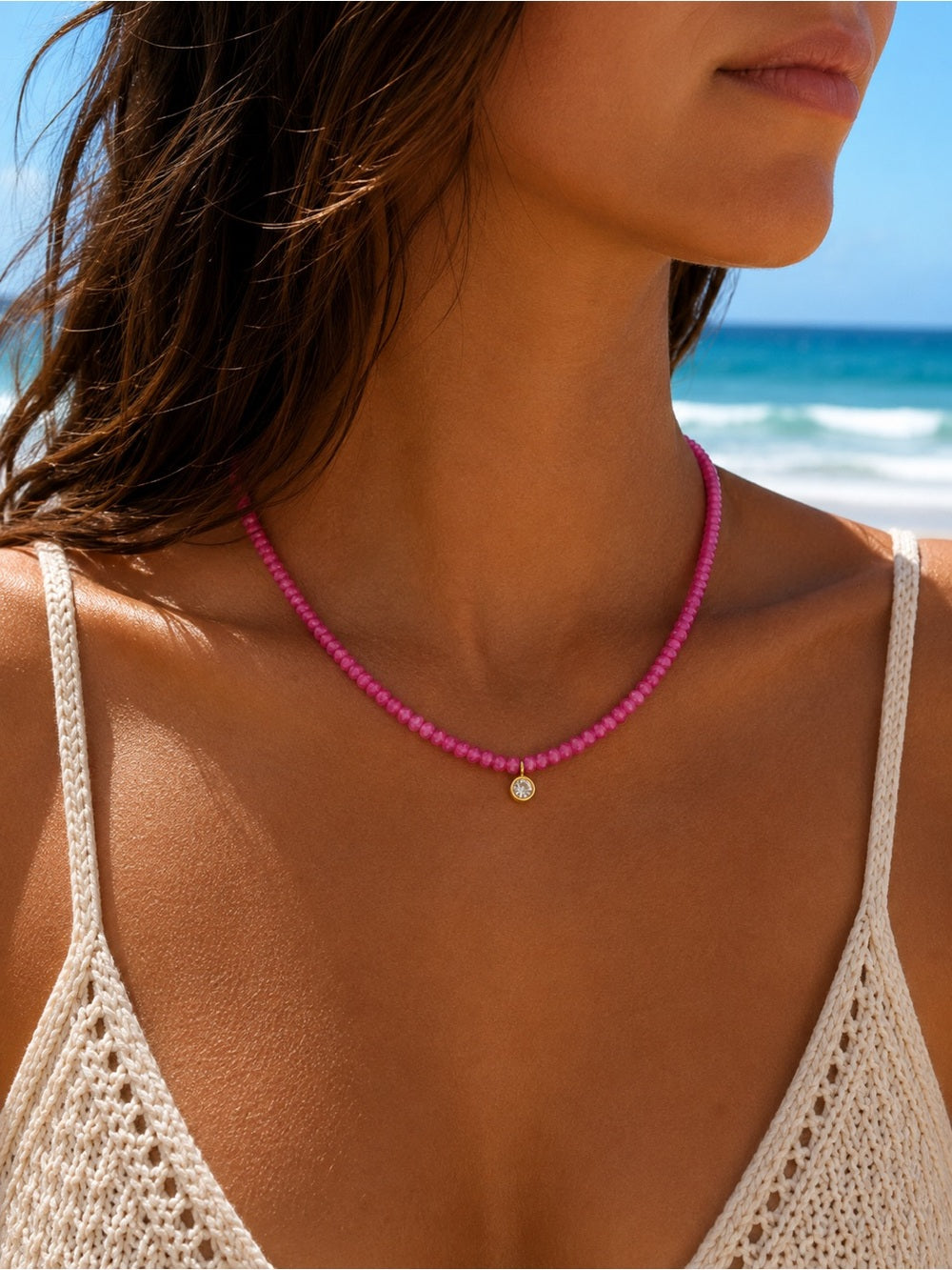Hibiscus Gemstone Necklace #EN48
