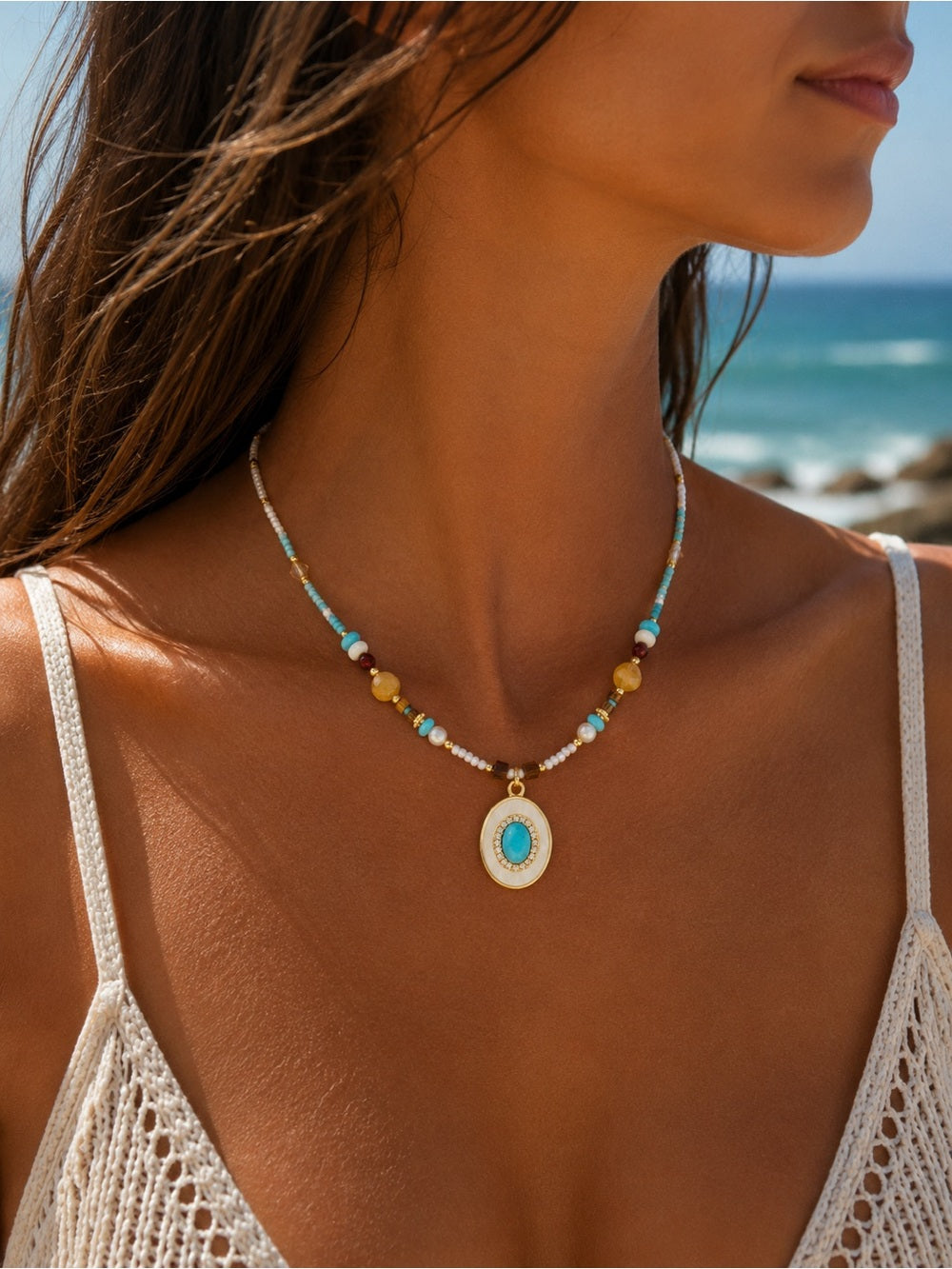 Mistral Gemstone Necklace #EN44