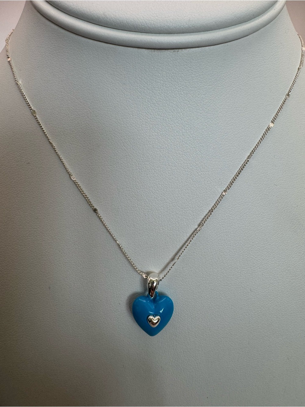Blue Heart Necklace (#EN59)