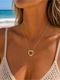 Mixed Gemstone Heart Necklace (#EN63)