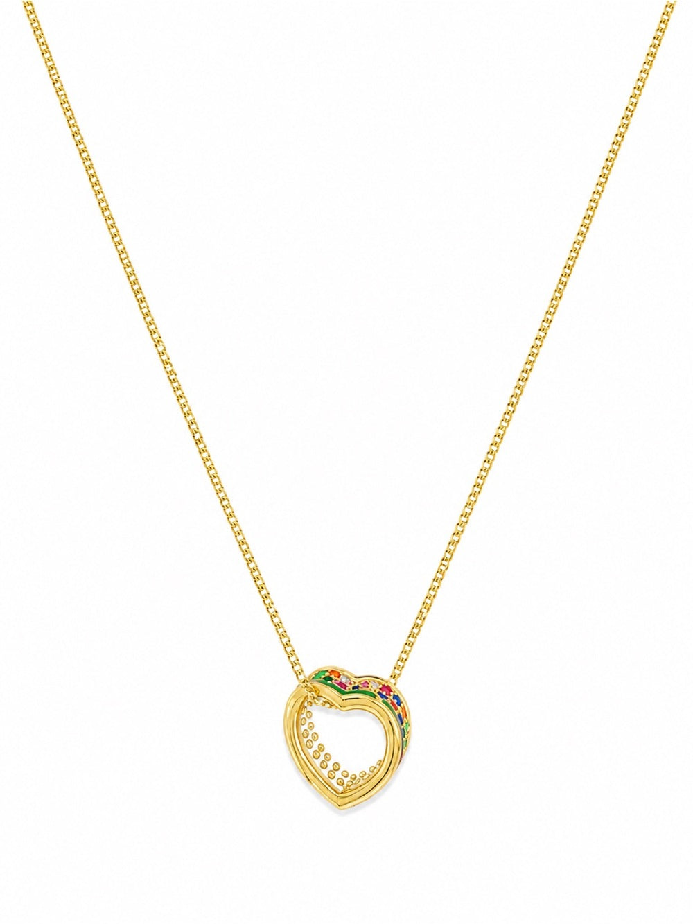 Mixed Gemstone Heart Necklace (#EN63)