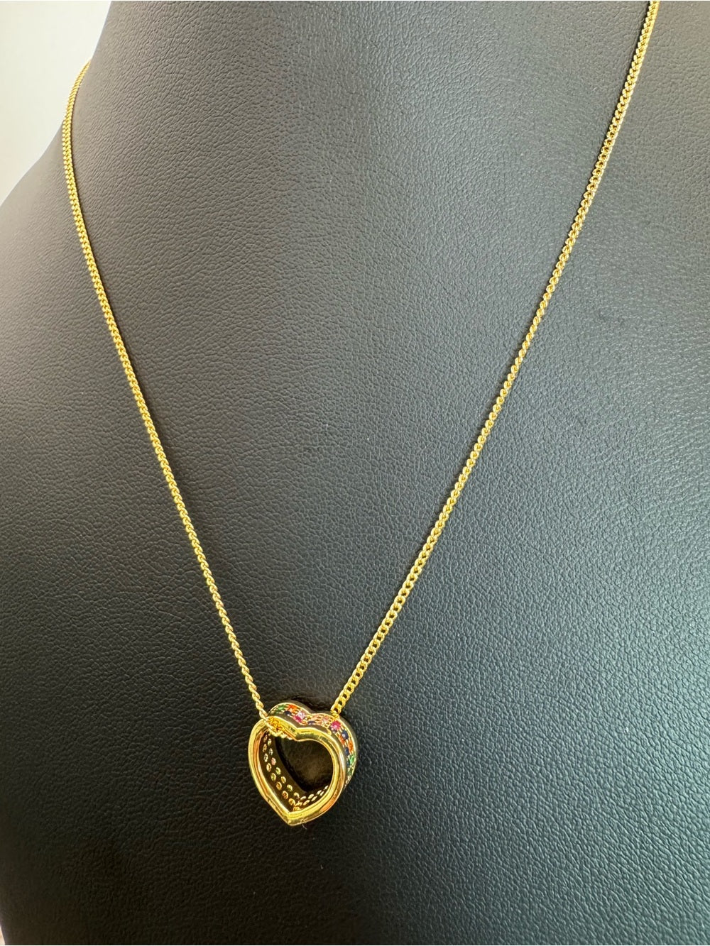 Mixed Gemstone Heart Necklace (#EN63)
