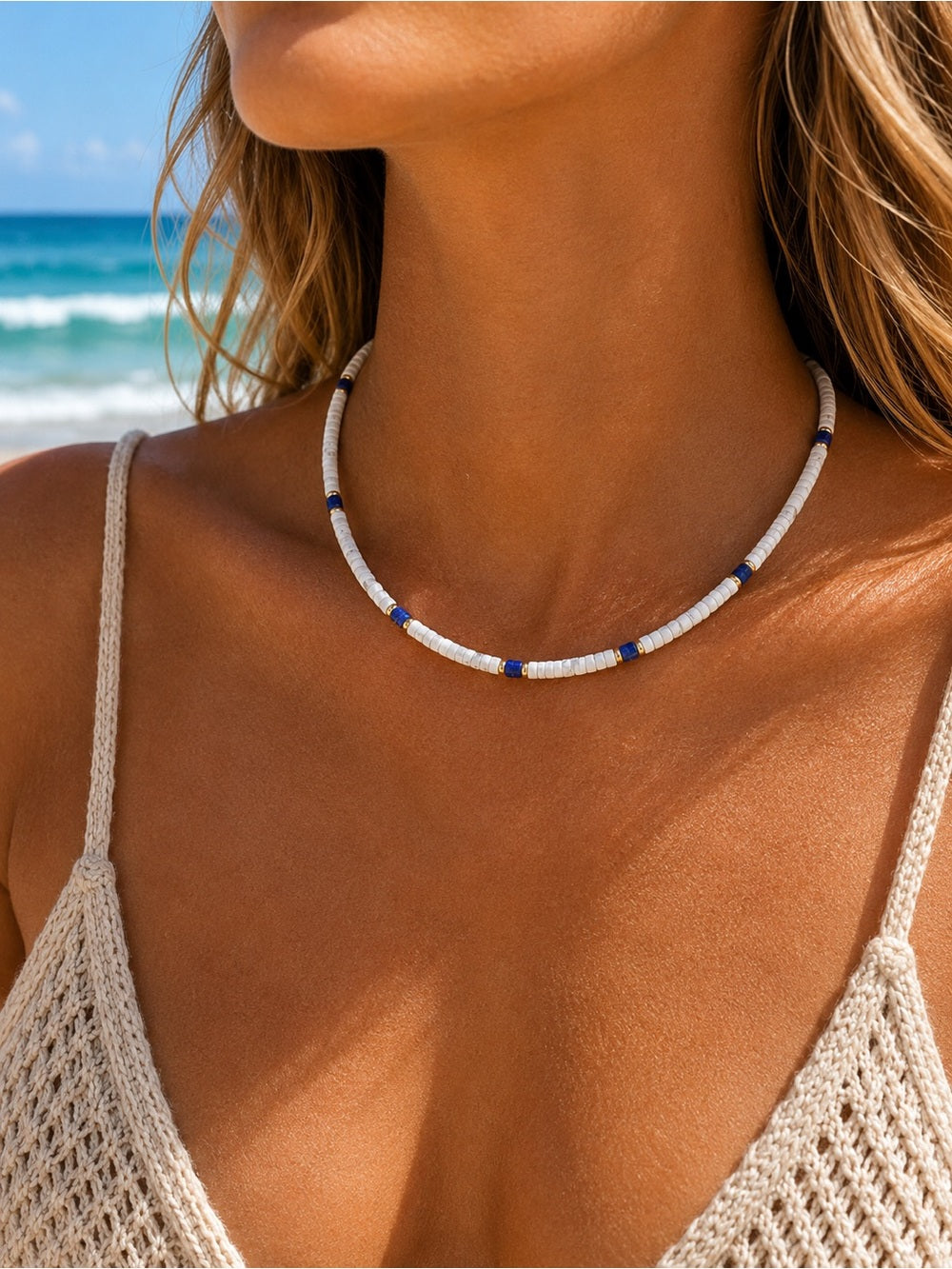Marble Gemstone Necklace (#EN64)