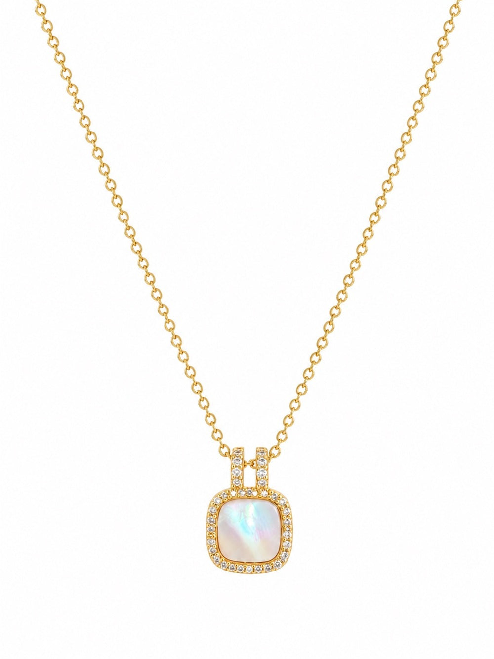 Mother of Pearl Cushion Necklace (#EN65)