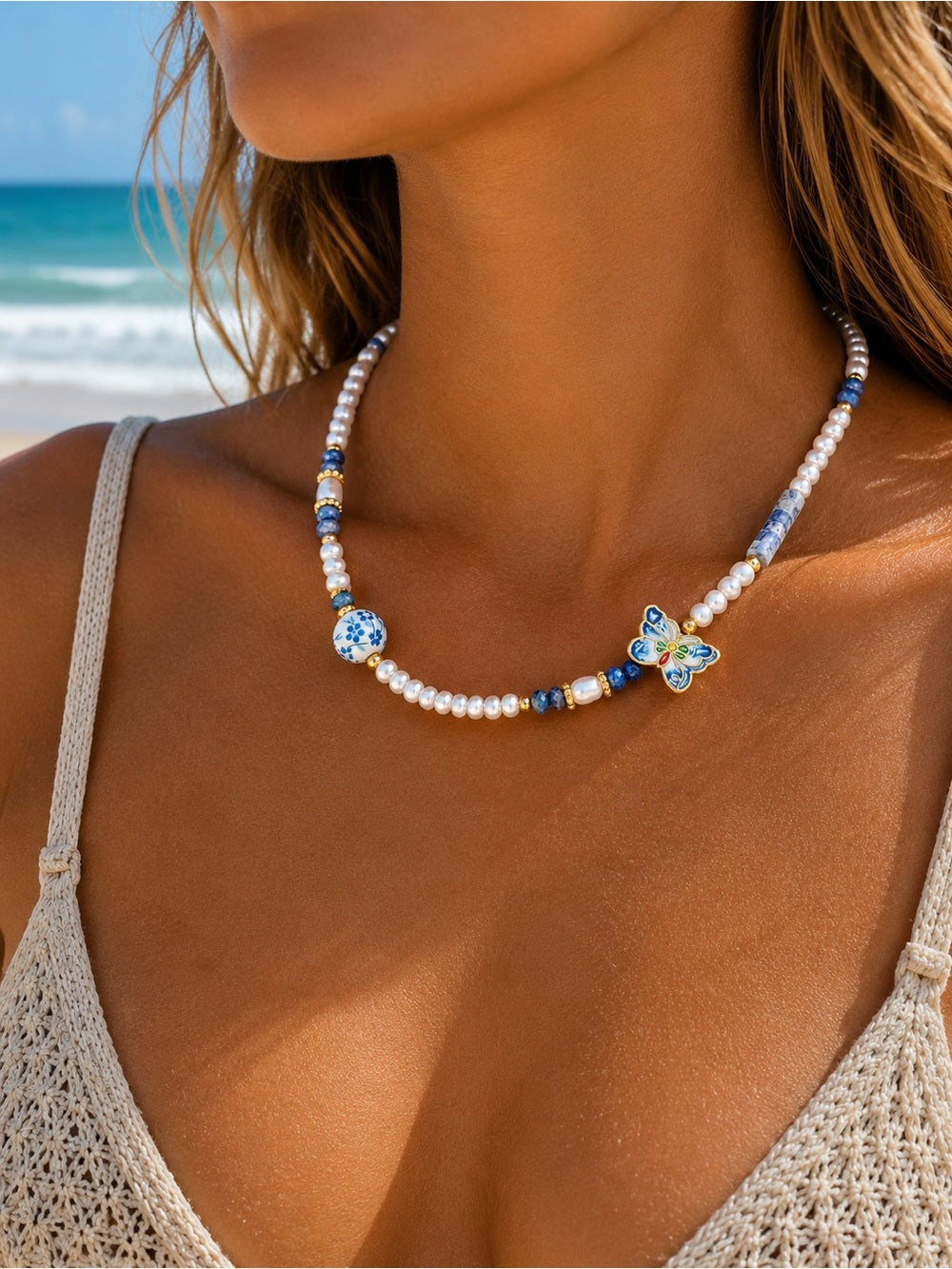 Cobalto Gemstone Necklace (#EN68)