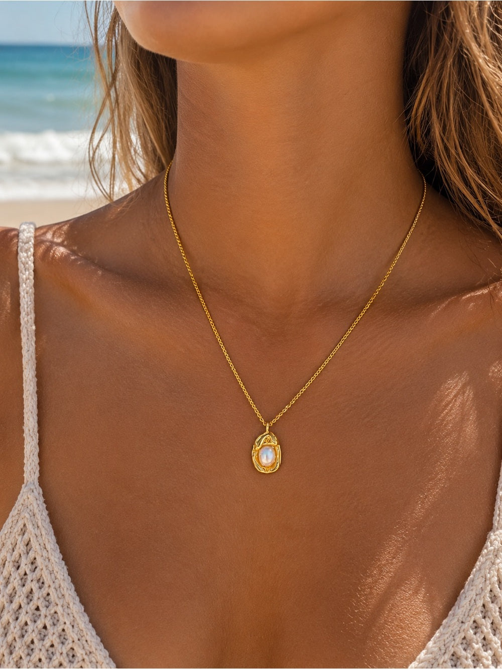 Freshwater Pearl Organic Necklace (#EN86)