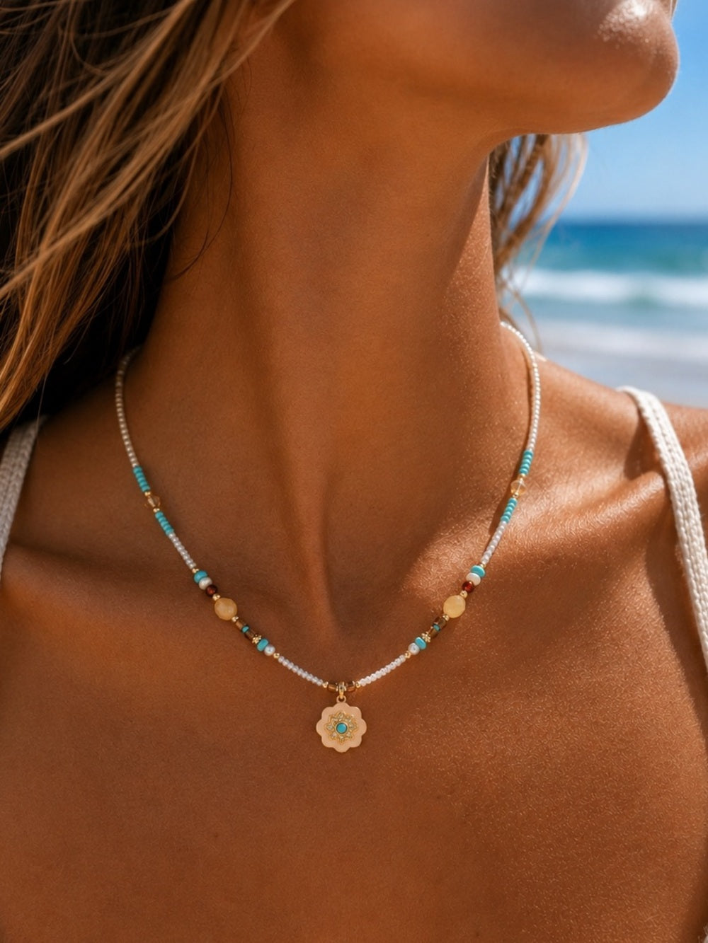 Marigold Gemstone Necklace #EN61