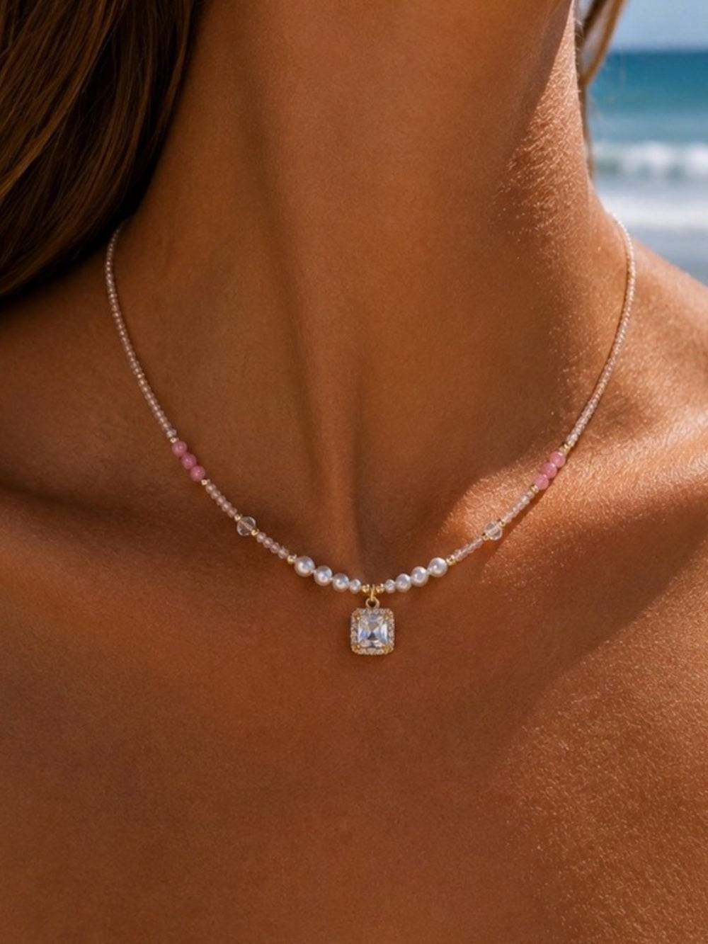 Sunset Gemstone Necklace (#EN79)