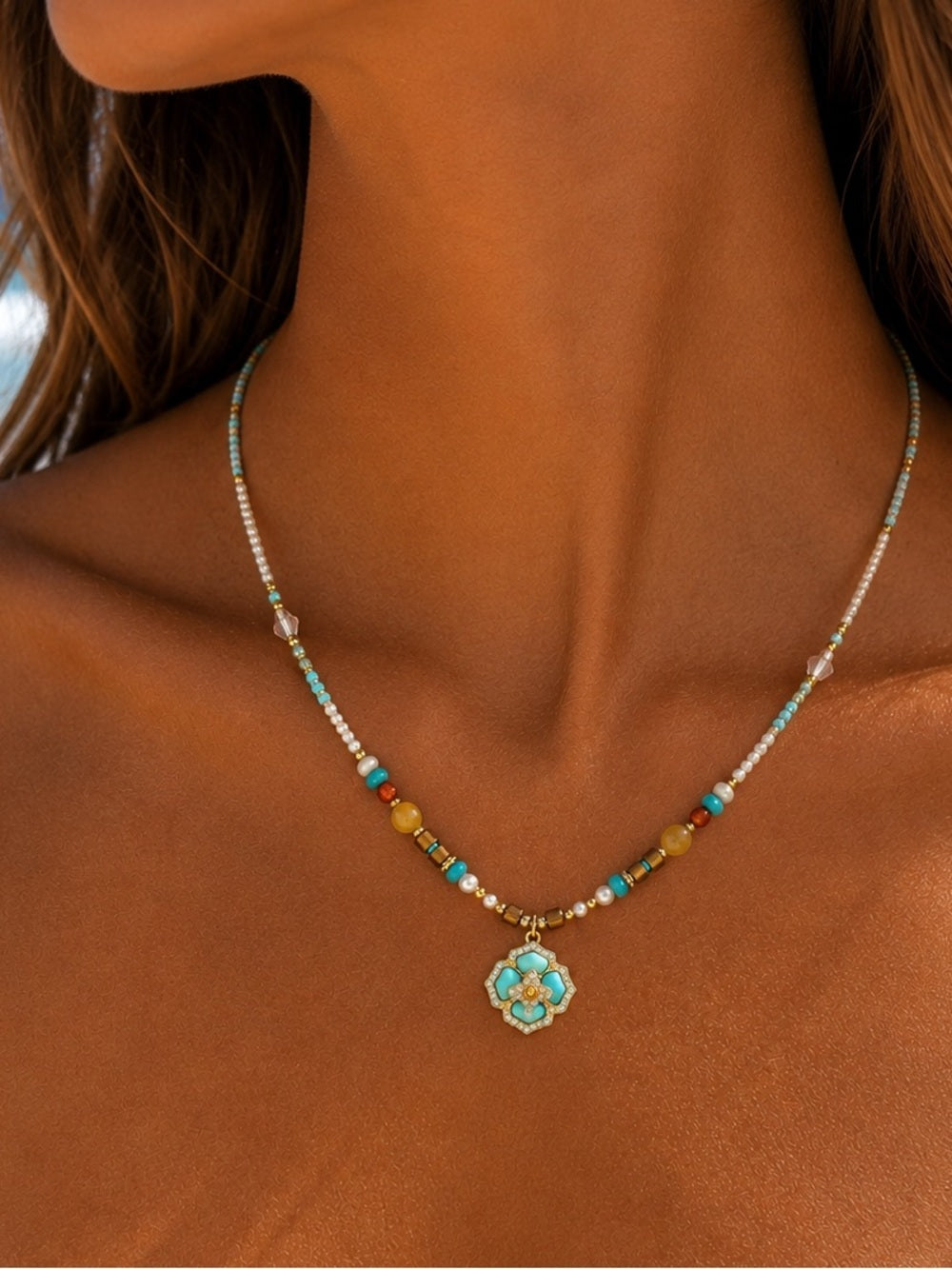 Cerulea Gemstone Necklace (#EN78)