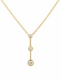 Natural Diamond Triple Bezel Pendant (14k Solid Gold)