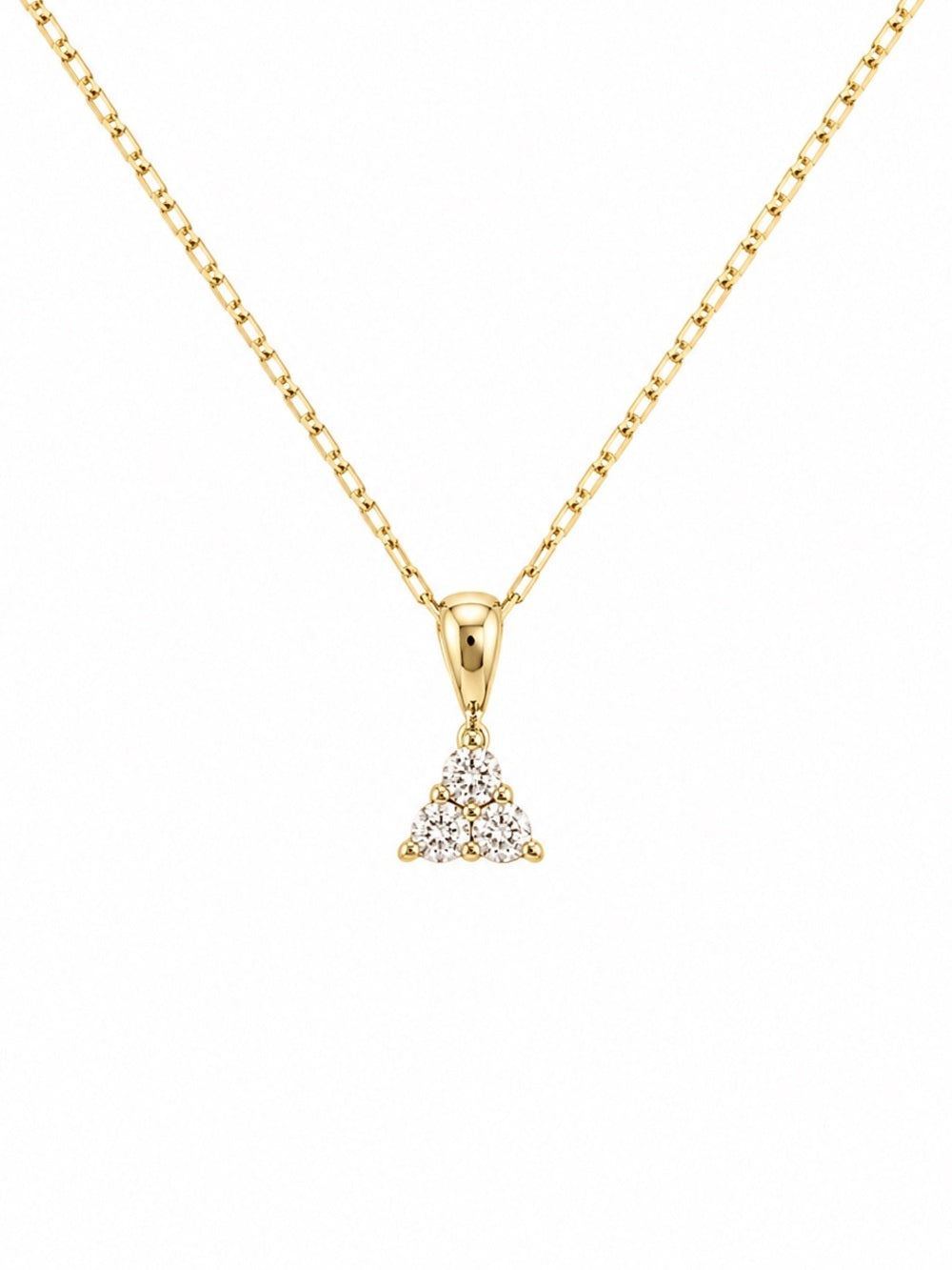 Natural Diamond Trinity Pendant (14k Solid Gold)