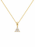 Natural Diamond Trinity Pendant (14k Solid Gold)