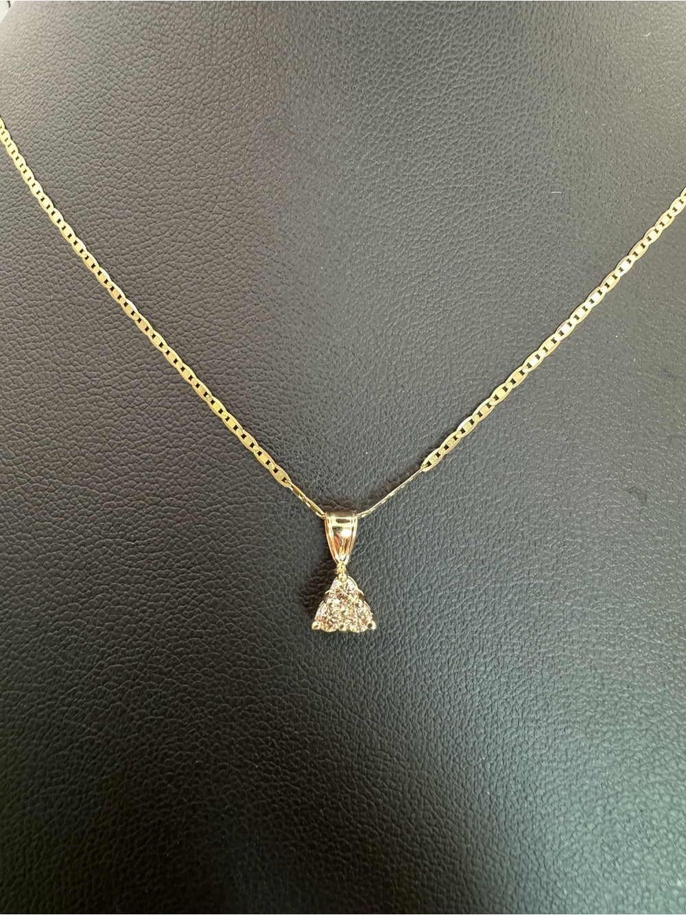 Natural Diamond Trinity Pendant (14k Solid Gold)