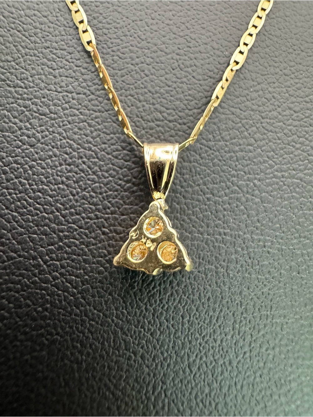 Natural Diamond Trinity Pendant (14k Solid Gold)